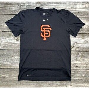Nike SF Giants The Nike Tee Athletic Cut Dri-Fit Shirt Black Size Small